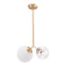 Anderson Teak Constance Modern Brass Ceiling Lamp with Glass Shades