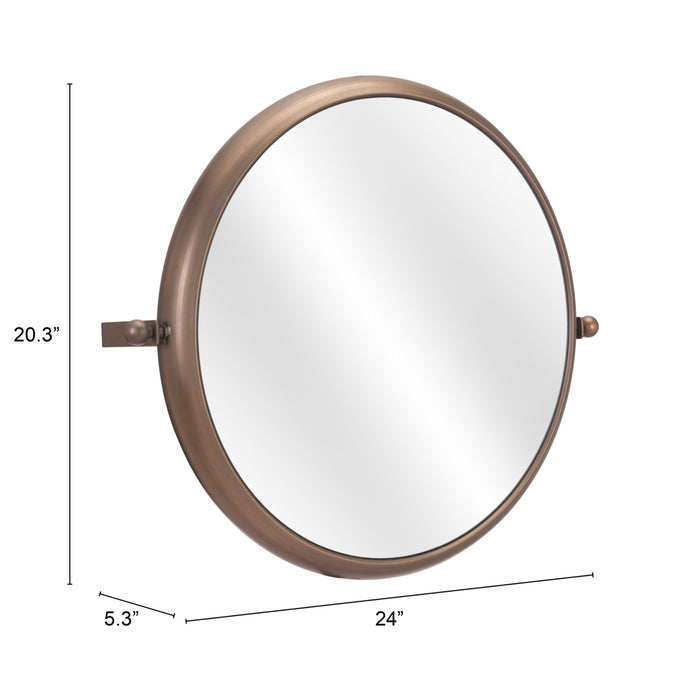 Zuo Peralta Modern Gold Painted Steel Round Wall Mirror