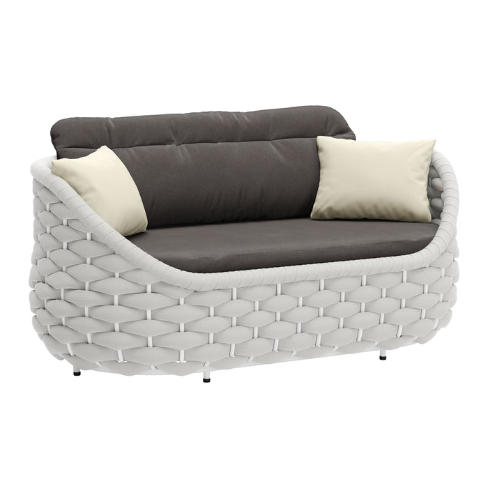 Zuo Coral Reef Loveseat and Accent Chair Outdoor Patio Set