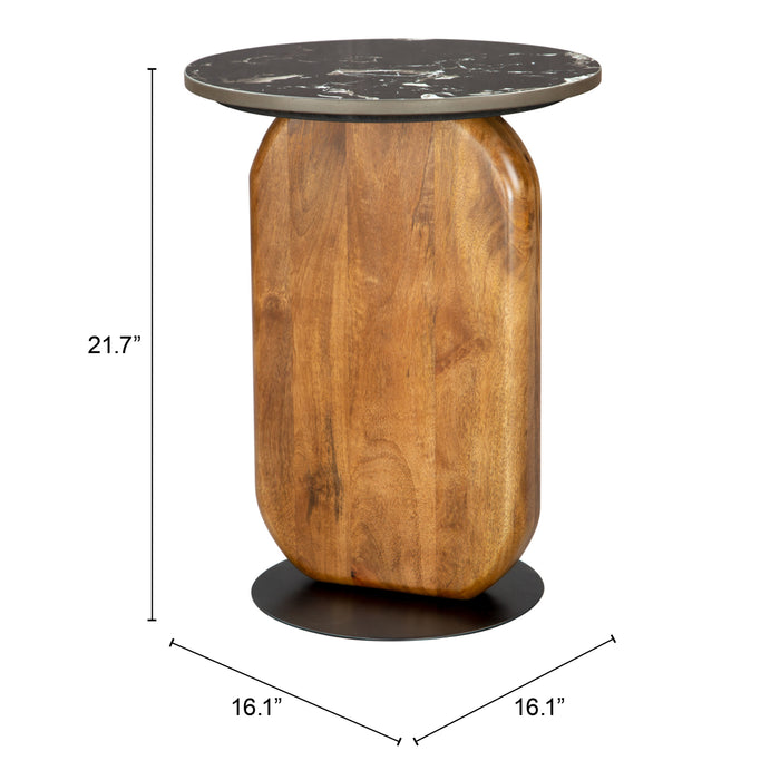 Zuo Pemba Round Marble Side Table