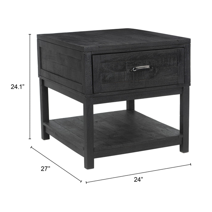 Zuo Surat Black Drawer Side Table