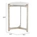 Zuo Barmas White Marble Side Table