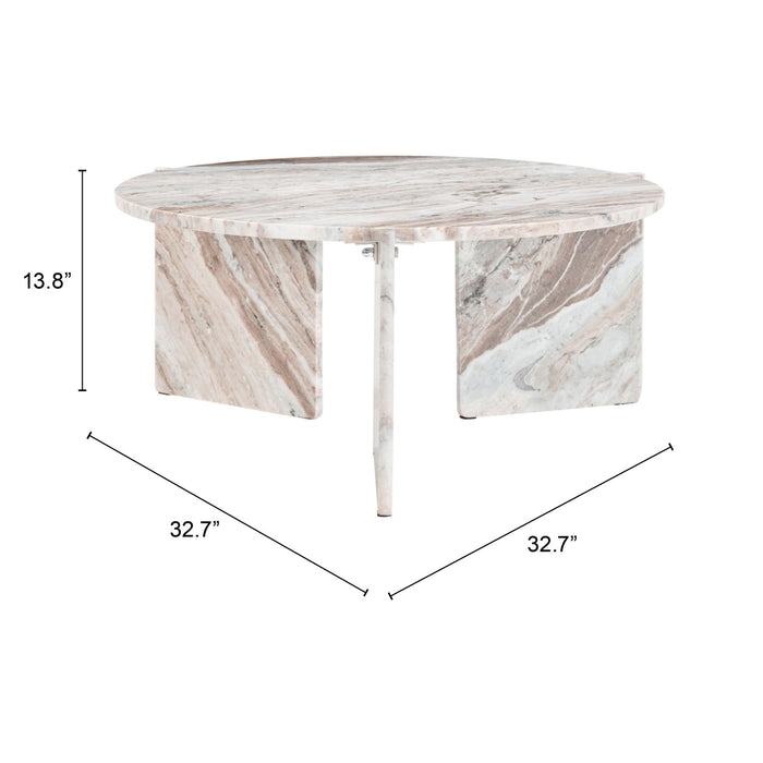 Zuo Lancaster White Marble Coffee Table