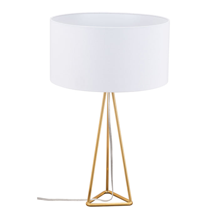 Zuo Sascha White & Brass Modern Glam Design Table Lamp