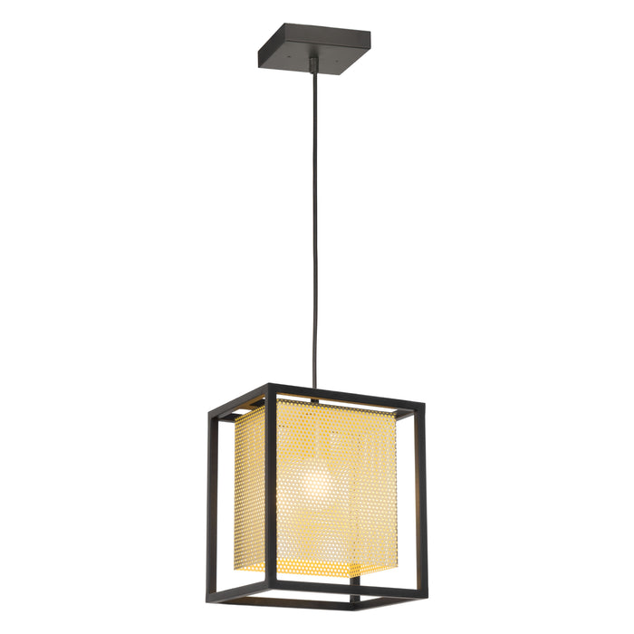 Zuo Yves Modern Perforated Steel Pendant Ceiling Lamp Gold & Black