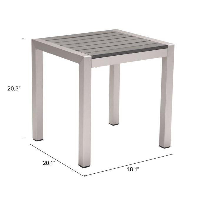 Outdoor Cosmopolitan Side Table by Zuo, Gray & Silver