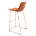 Zuo Adele Barstool Orange & Gold