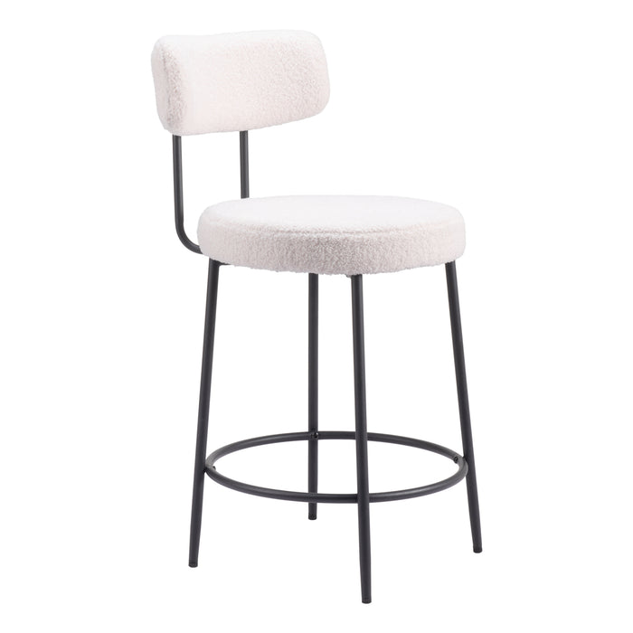 Zuo Blanca White Counter Stool