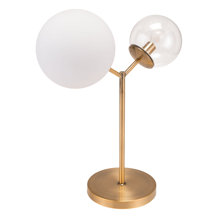 Zuo Constance Modern Frosted Glass Table Lamp Brass