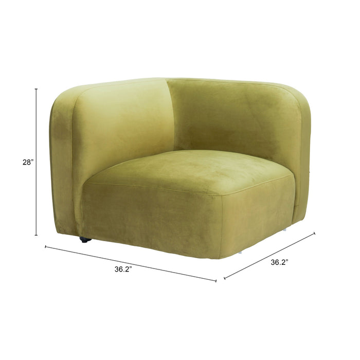 Zuo Modern Biak Green Corner Chair