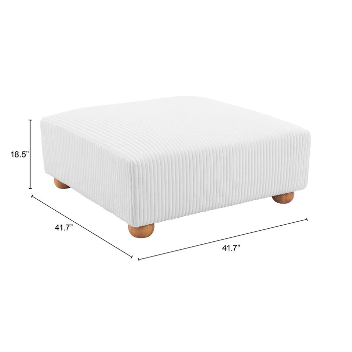 Zuo Modern Tayte White Ottoman