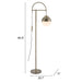 Zuo Waterloo Modern Arc Floor Lamp White & Bronze