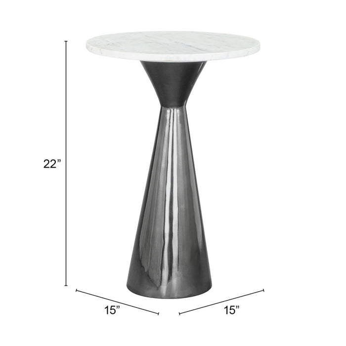 Zuo Tim White Round Side Table