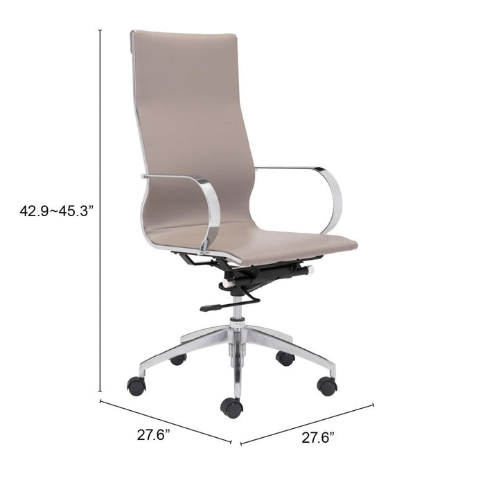 Zuo Glider High Back Office Chair Taupe