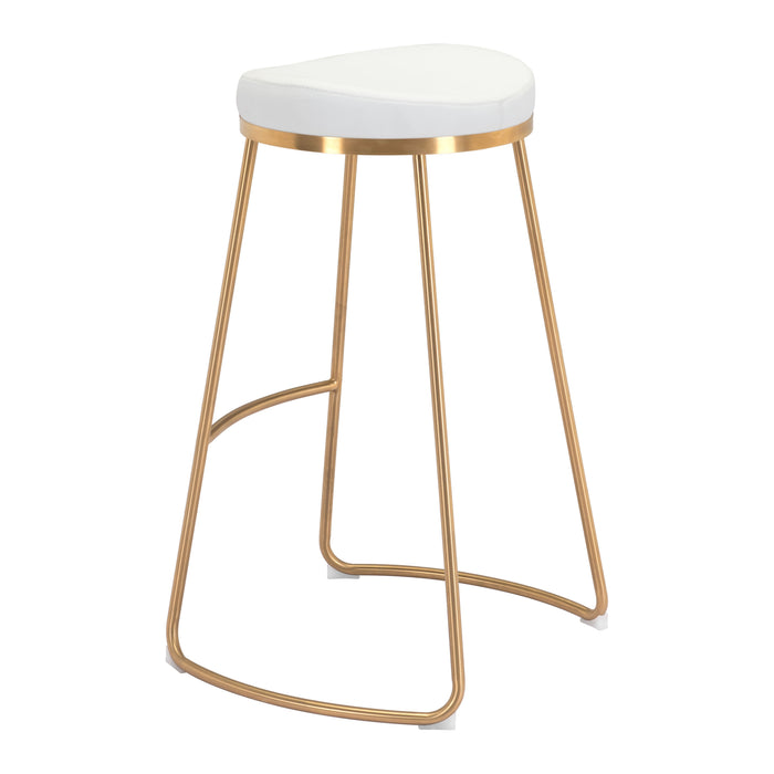 Zuo Bree Barstool White & Gold