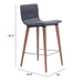 Zuo Jericho Gray Counter Stool