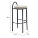 Zuo Sisal Black Barstool