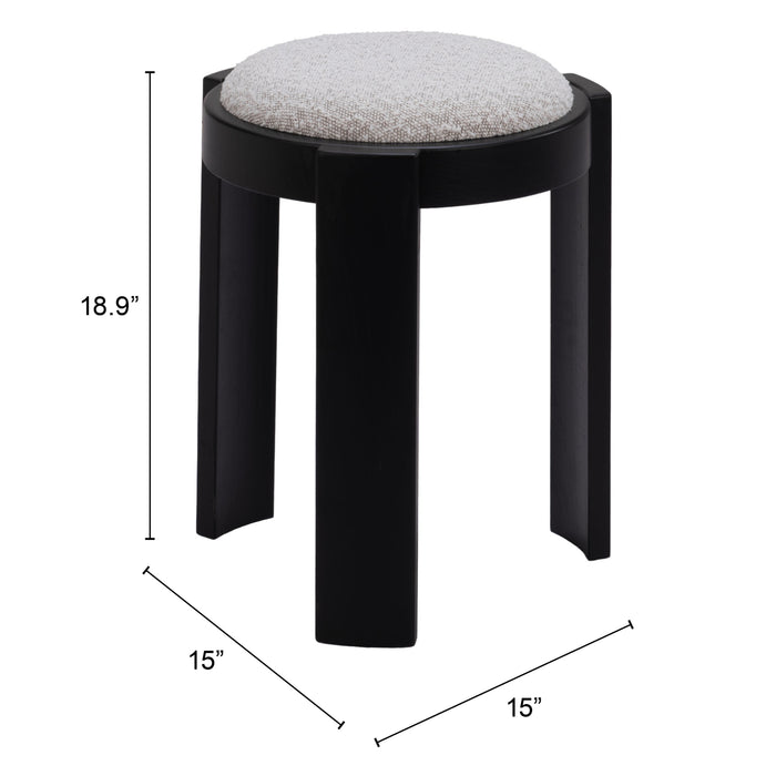 Zuo Modern Banjul Black Ottoman