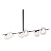 Zuo Keyoz Black Modern Ceiling Lamp with Clear Glass Shades