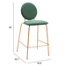 Zuo Odessa Counter Stool Green