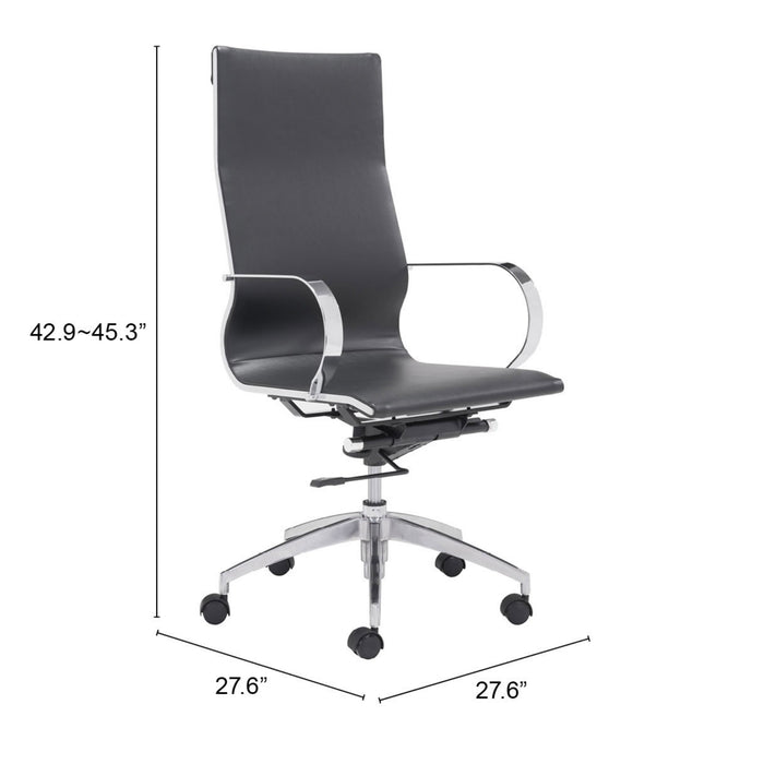 Zuo Glider High Back Modern Executive Office Chair Black