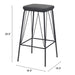 Zuo Samuel Black Barstool