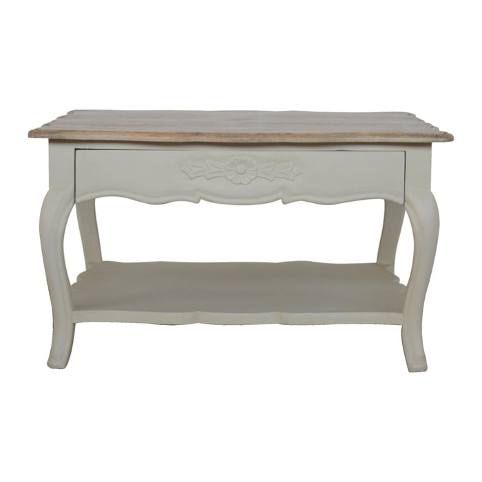 TableUps Amberly Carved Luxury Coffee Table with Drawers