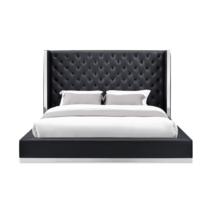 Whiteline Modern Abrazo Modern Tufted King Size Bed