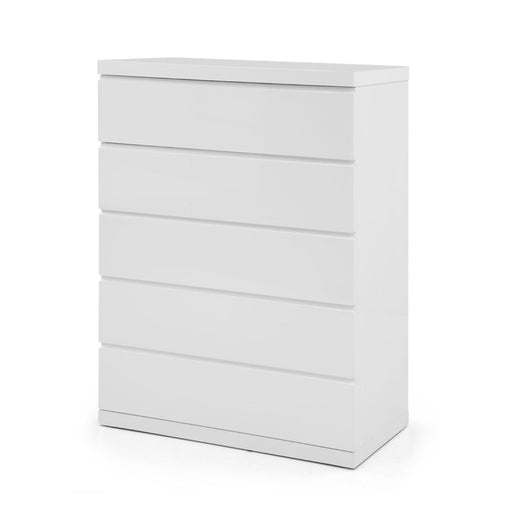 Whiteline Modern Anna High Gloss Tall Chest of Drawers