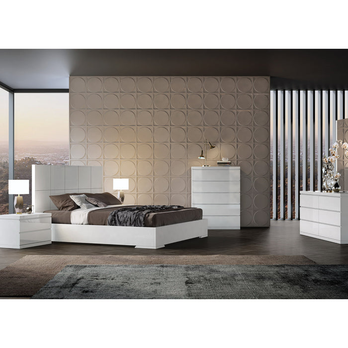 Whiteline Modern Anna White King Size Bed