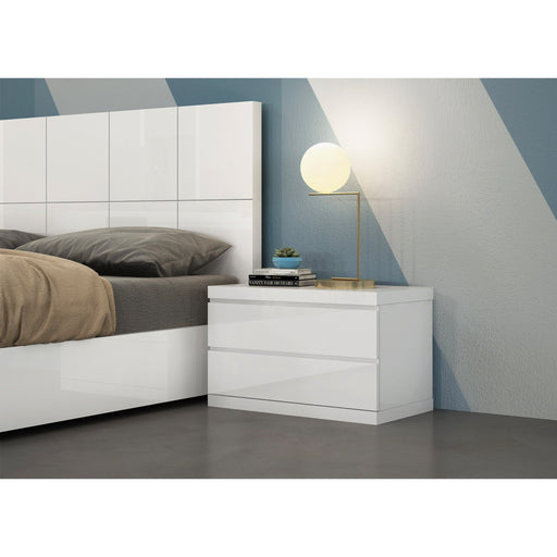 Whiteline Modern Anna High Gloss Wood Large Nightstand