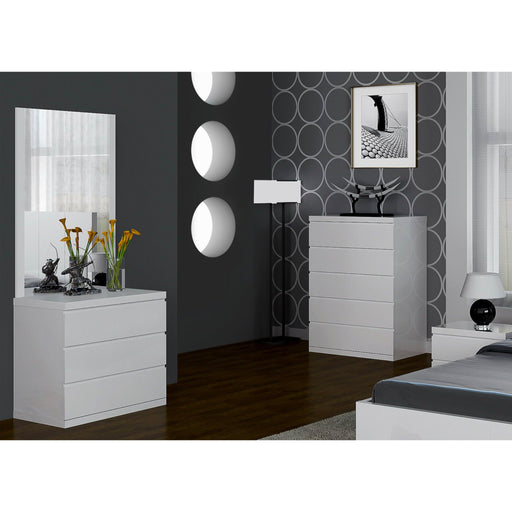 Whiteline Modern Anna White High Gloss Wall Mirror 