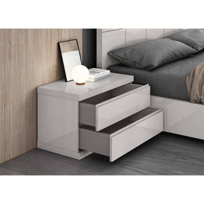 Whiteline Modern Anna High Gloss Wood Small Nightstand