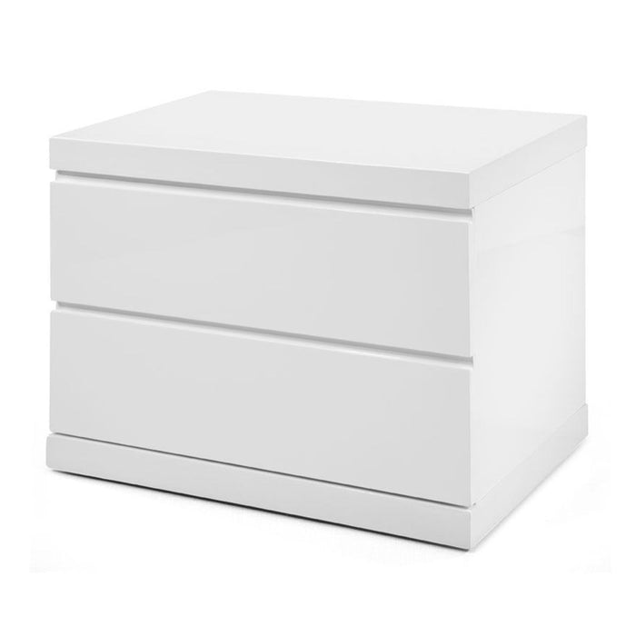 Whiteline Modern Anna High Gloss Wood Small Nightstand