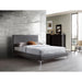 Whiteline Modern Liz Dark Grey Faux Leather Queen Size Bed 