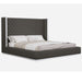 Whiteline Modern Abrazo Faux Leather Tufted Queen Size Bed 