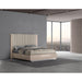 Whiteline Modern Waves High Gloss Beige King Size Bed 