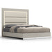 Whiteline Modern Chloe Light Grey Faux Leather w/ LED Light Queen Bed 