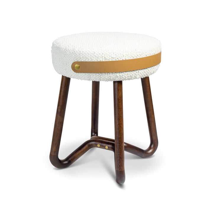 Urbia Modern Brown Loop Upholstered Accent Stool