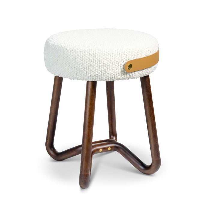 Urbia Modern Brown Loop Upholstered Accent Stool