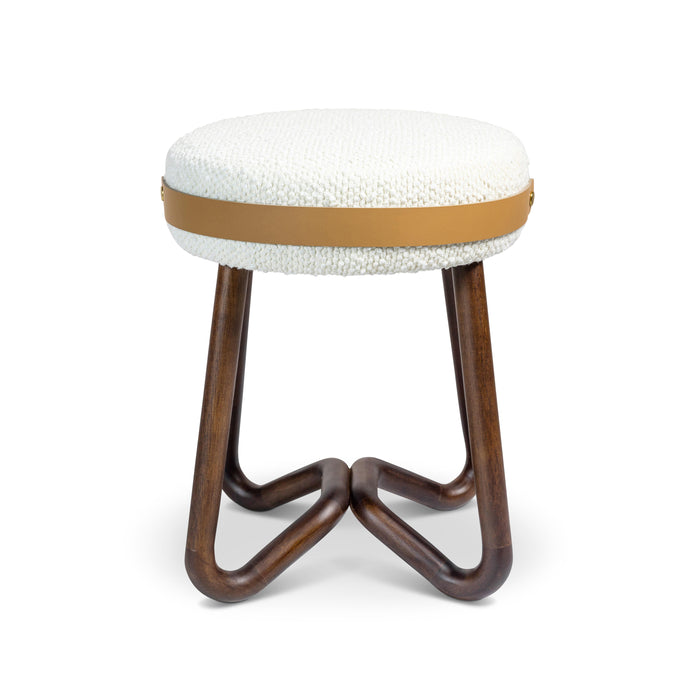 Urbia Modern Brown Loop Upholstered Accent Stool