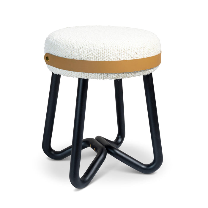 Urbia Modern Brown Loop Upholstered Accent Stool