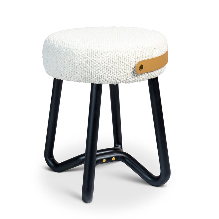 Urbia Modern Brown Loop Upholstered Accent Stool