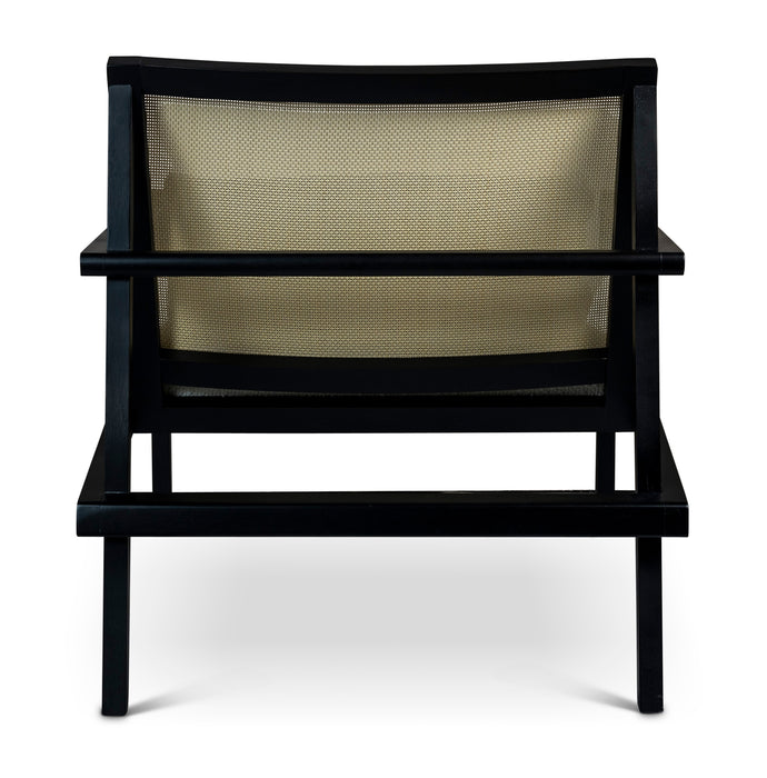 Urbia Modern Black Barra Cane Lounge Chair