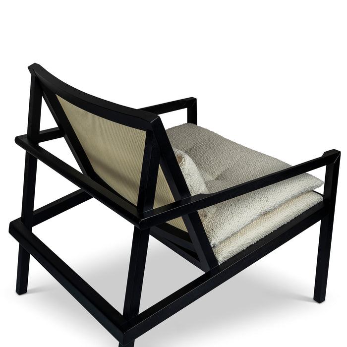 Urbia Modern Black Barra Cane Lounge Chair