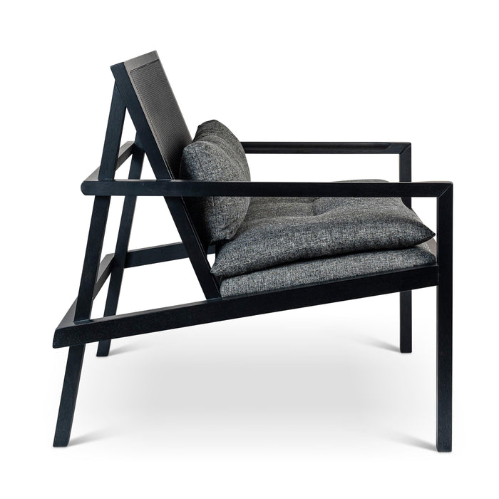 Urbia Modern Black Barra Cane Lounge Chair