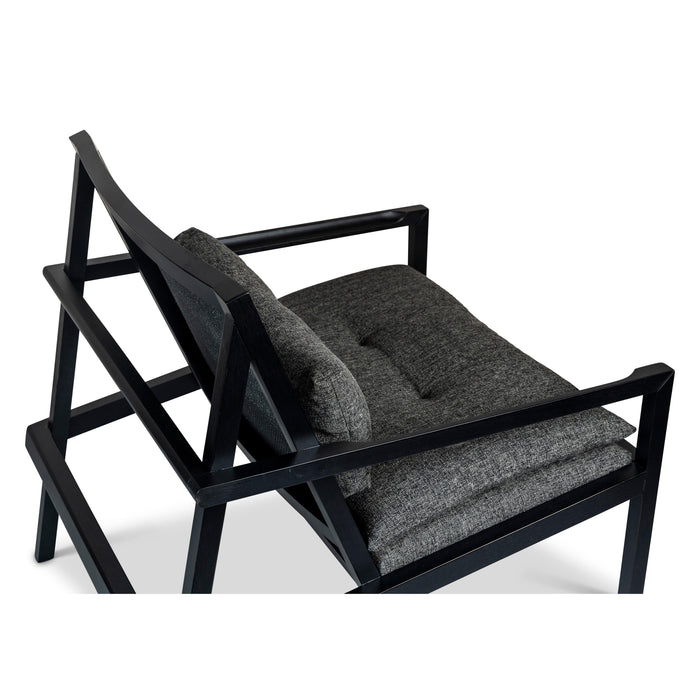 Urbia Modern Black Barra Cane Lounge Chair