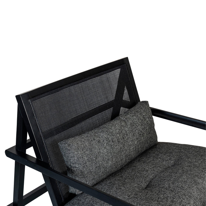 Urbia Modern Black Barra Cane Lounge Chair