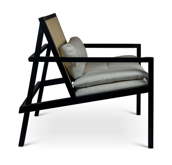 Urbia Modern Black Barra Cane Lounge Chair