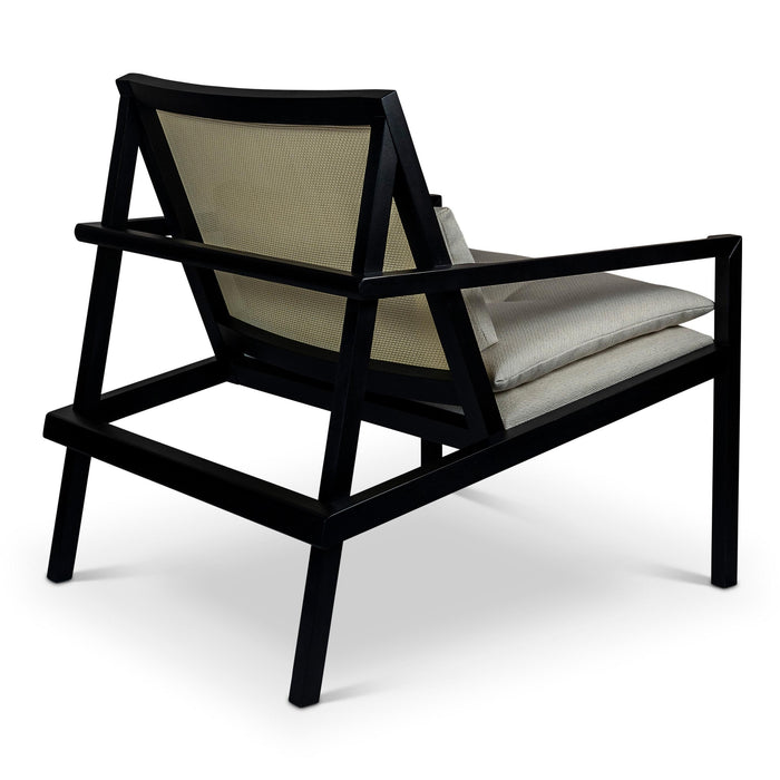 Urbia Modern Black Barra Cane Lounge Chair